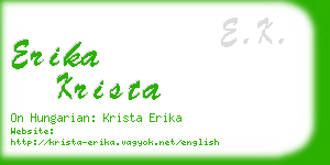 erika krista business card